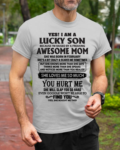 February - Yes! I'm A Lucky Son - Perfect Gift For Your Son From Mom - HNDS02(SKU-LKW-02)