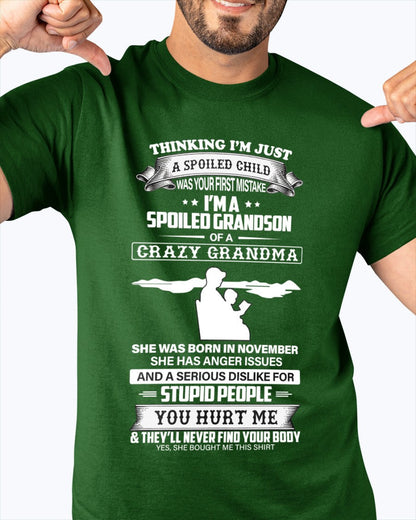 Spoiled by Grandma Shirt November Edition – From Grandma to Grandson HNDS11 (SKU-GMS2-11)