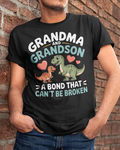 GRANDMA AND GRANDSON A BOND THAT CAN'T BE BROKEN DINOSAUR UNISEX T-SHIRT - MTNN00 (SKU-GMS5)