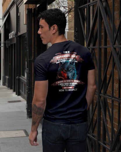 NOVEMBER - KNOW HOW TO RESPECT - BIRTHDAY T-SHIRT FOR MEN - MTNN11 (SKU12-162-11)