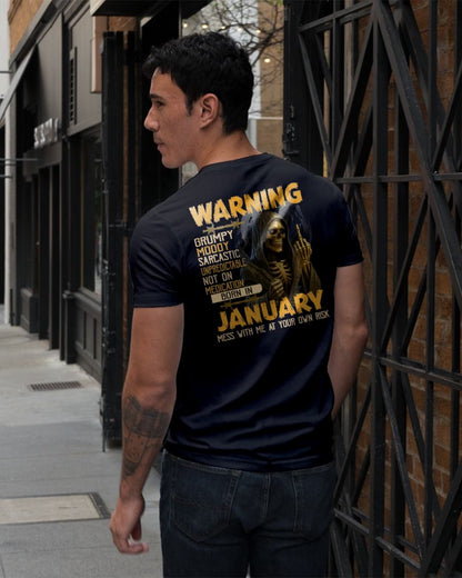 JANUARY - WARNING GRUMPY MOODY - BIRTHDAY T-SHIRT FOR MEN - MTNN01 (SKU26T-01-07-01)