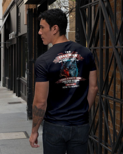 BORN IN 1965 - KNOW HOW TO RESPECT - BIRTHDAY T-SHIRT FOR MEN - Us1965 (SKU12-286-1965)
