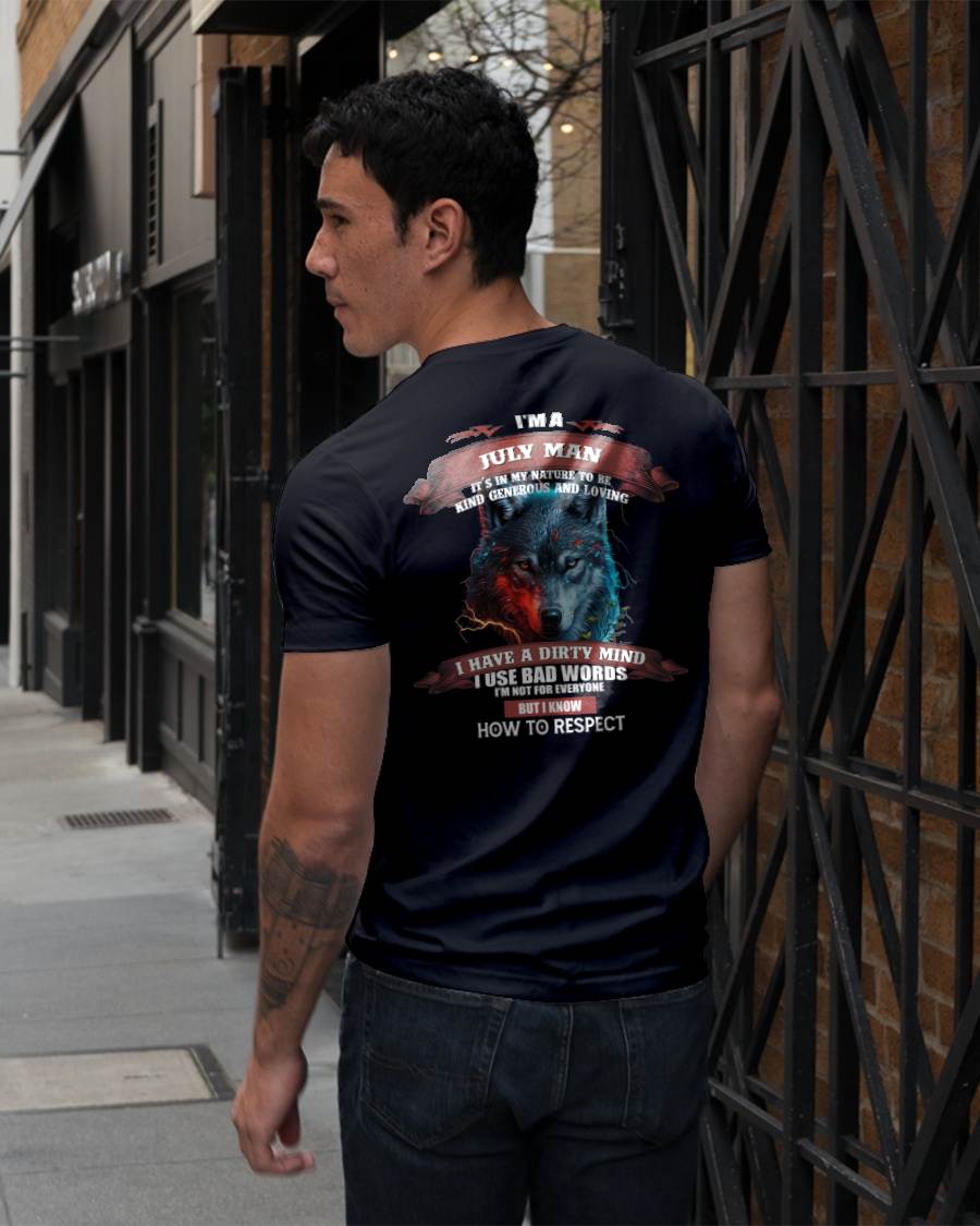JULY - KNOW HOW TO RESPECT - BIRTHDAY T-SHIRT FOR MEN - MTNN07 (SKU12-162-07)