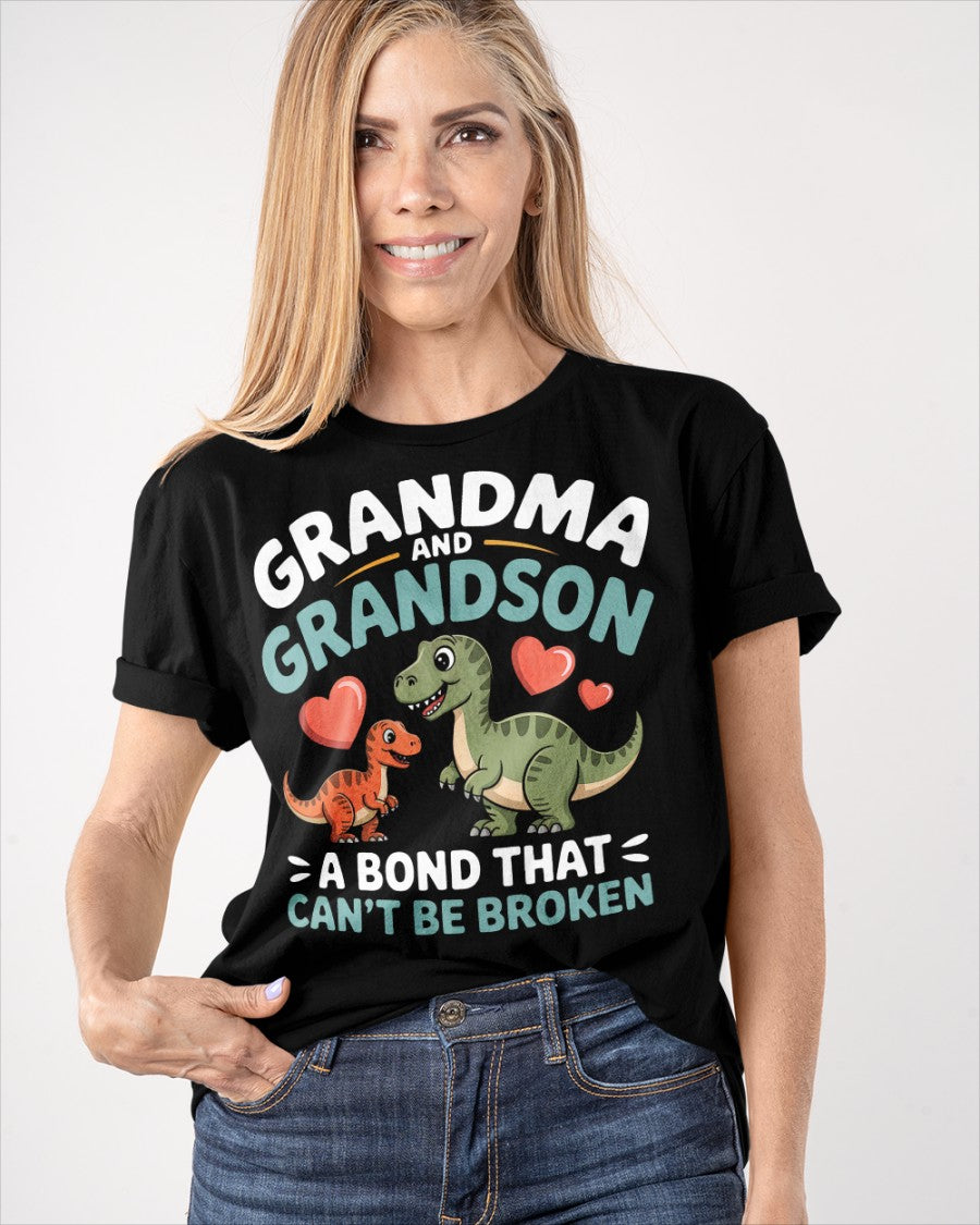 GRANDMA AND GRANDSON A BOND THAT CAN'T BE BROKEN DINOSAUR UNISEX T-SHIRT - MTNN00 (SKU-GMS5)
