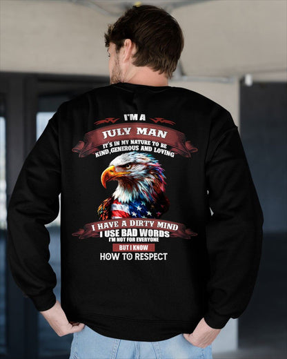 JULY - KNOW HOW TO RESPECT - BIRTHDAY T-SHIRT FOR MEN - MTNN07 (SKU12-311-07)