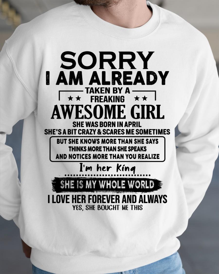 April - Awesome Girl born in April - Special gift for your boyfriend - From Wife MTNN04 (SKU.AT16)