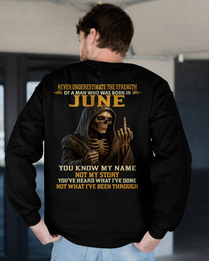 JUNE - NEVER UNDERESTIMATE - BIRTHDAY T-SHIRT FOR MEN - MTNN06 (SKU26T-01-06-06)