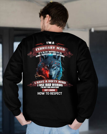 FEBRUARY - KNOW HOW TO RESPECT - BIRTHDAY T-SHIRT FOR MEN - MTNN02 (SKU12-162-02)