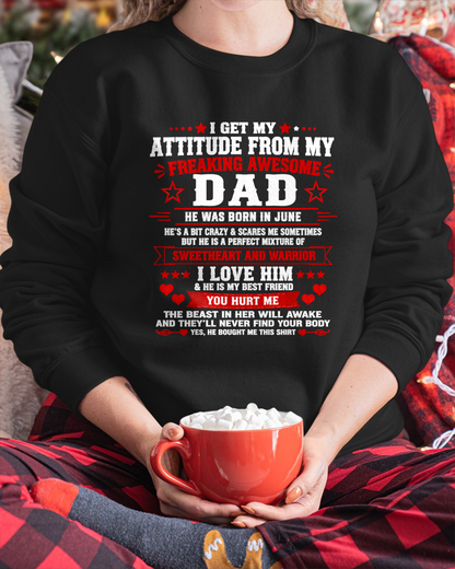 JUNE – MY FREAKING AWESOME DAD – PERFECT GIFT FOR YOUR DAUGHTER - T-SHIRT FROM DAD  - MTNN06 (SKU2608-556-06)