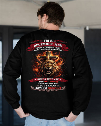 DECEMBER - KIND AND LOVING ARE MY NATURE - PREMIUM DTG PRINT BIRTHDAY T-SHIRT FOR MEN - MTNN12 (SKU26T-01-31-12)