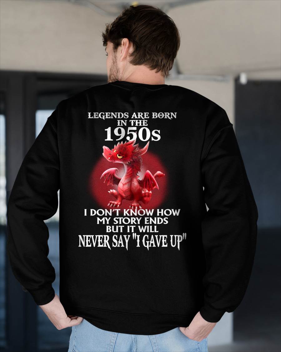 1950s - NEVER SAY GIVE UP - BIRTHDAY T-SHIRT FOR MEN - MTNN00 (SKU12-163-1950)
