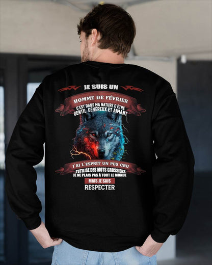 FÉVRIER -  JE SAIS RESPECTER – T-SHIRT D’ANNIVERSAIRE POUR HOMME - frMTNN02 (SKU12-266-02)