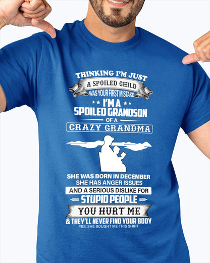 Spoiled by Grandma Shirt December Edition – From Grandma to Grandson HNDS12 (SKU-GMS2-12)