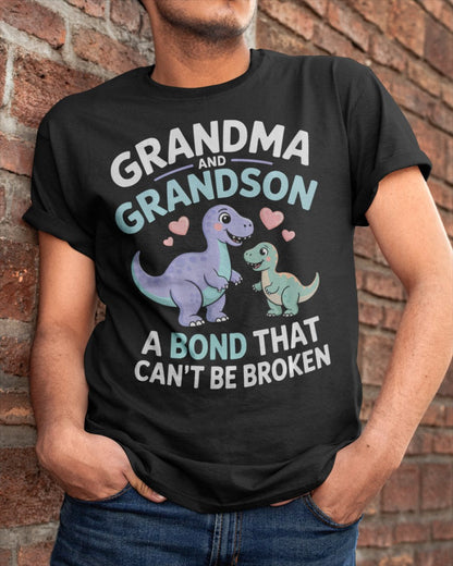 GRANDMA AND GRANDSON A BOND THAT CAN'T BE BROKEN DINOSAUR UNISEX T-SHIRT MTNN00 (SKU-GMS4)