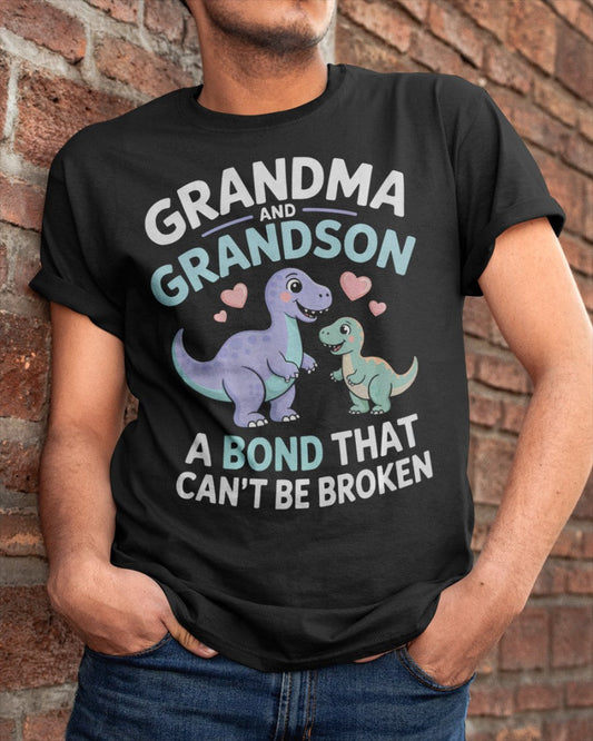 GRANDMA AND GRANDSON A BOND THAT CAN'T BE BROKEN DINOSAUR UNISEX T-SHIRT MTNN00 (SKU-GMS4)