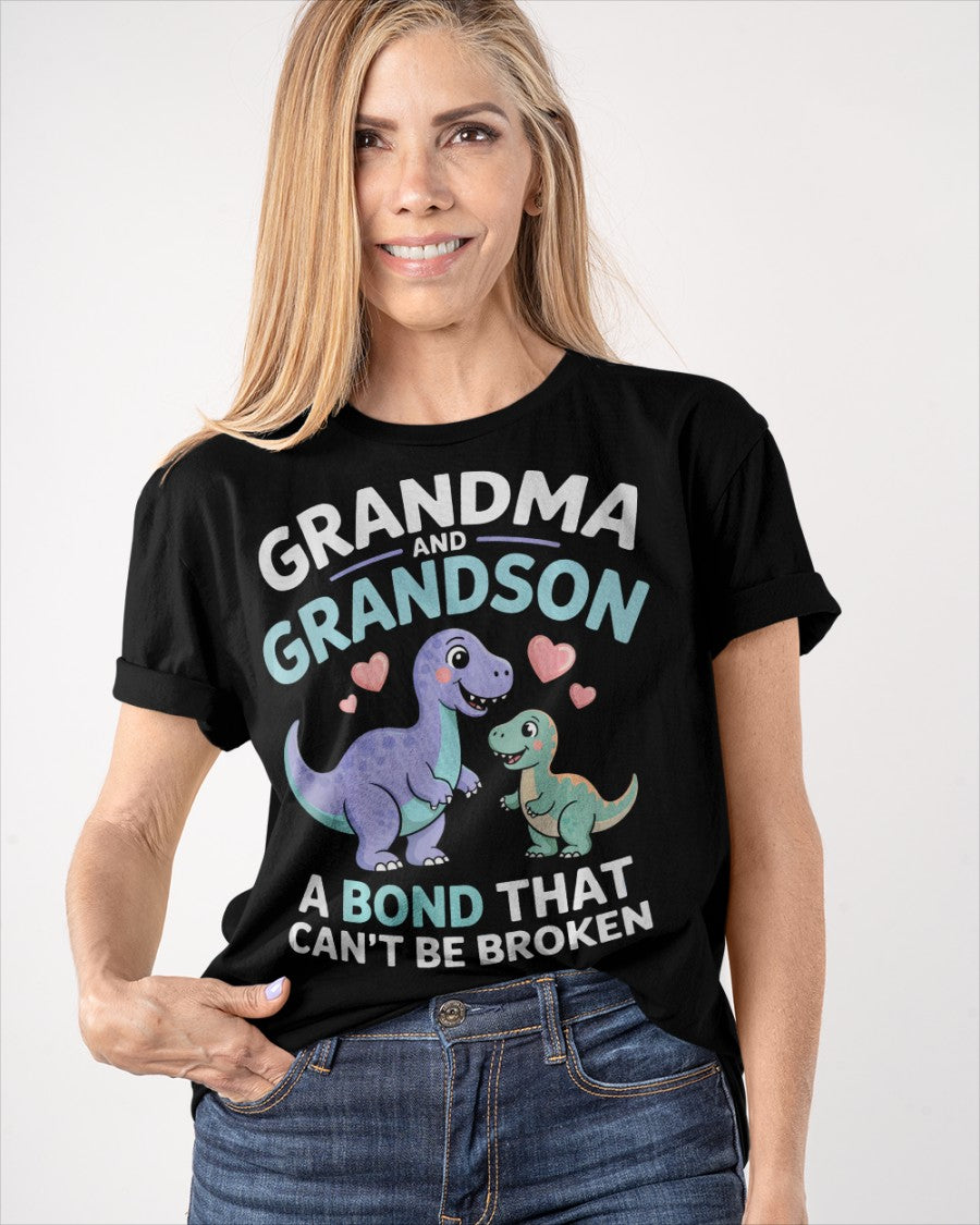 GRANDMA AND GRANDSON A BOND THAT CAN'T BE BROKEN DINOSAUR UNISEX T-SHIRT MTNN00 (SKU-GMS4)