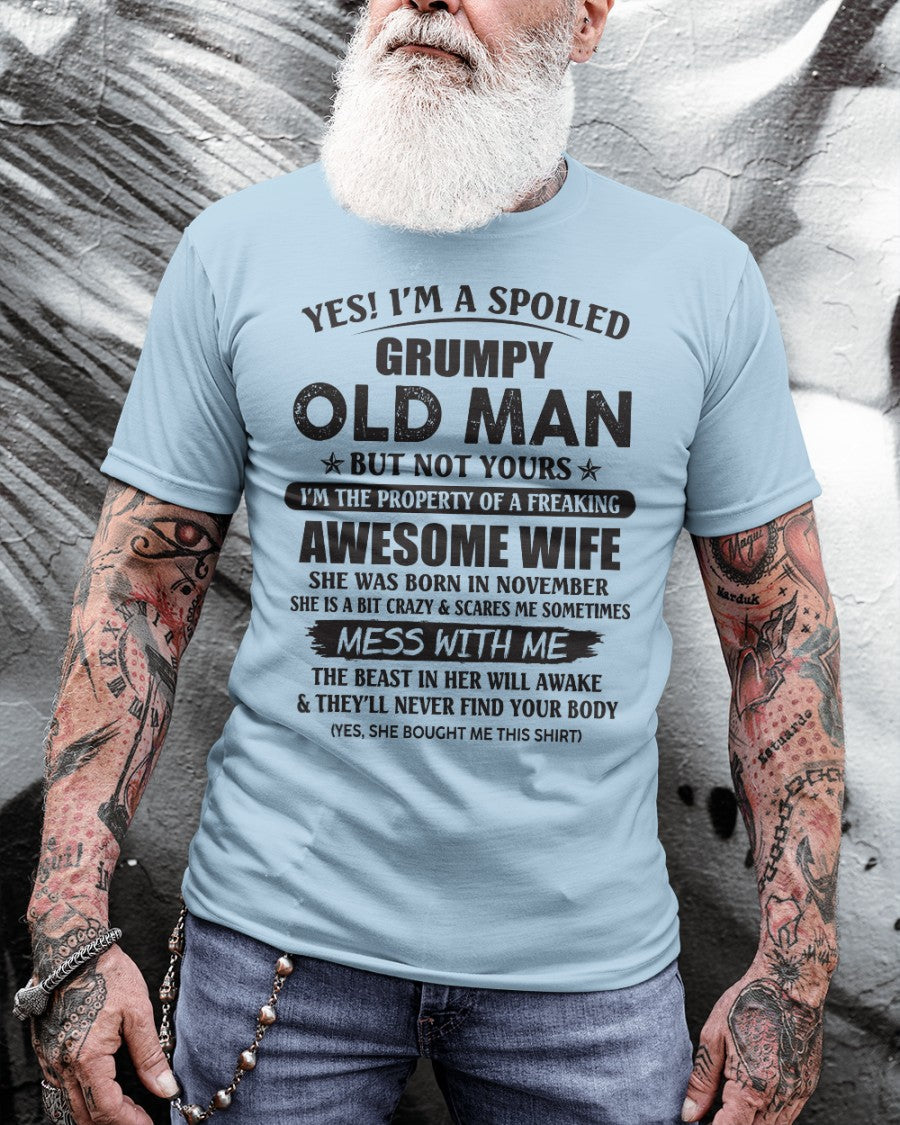 Awesome wife November - Perfect gift for your husband from wife - MTNN11 (SKU96-68-11)