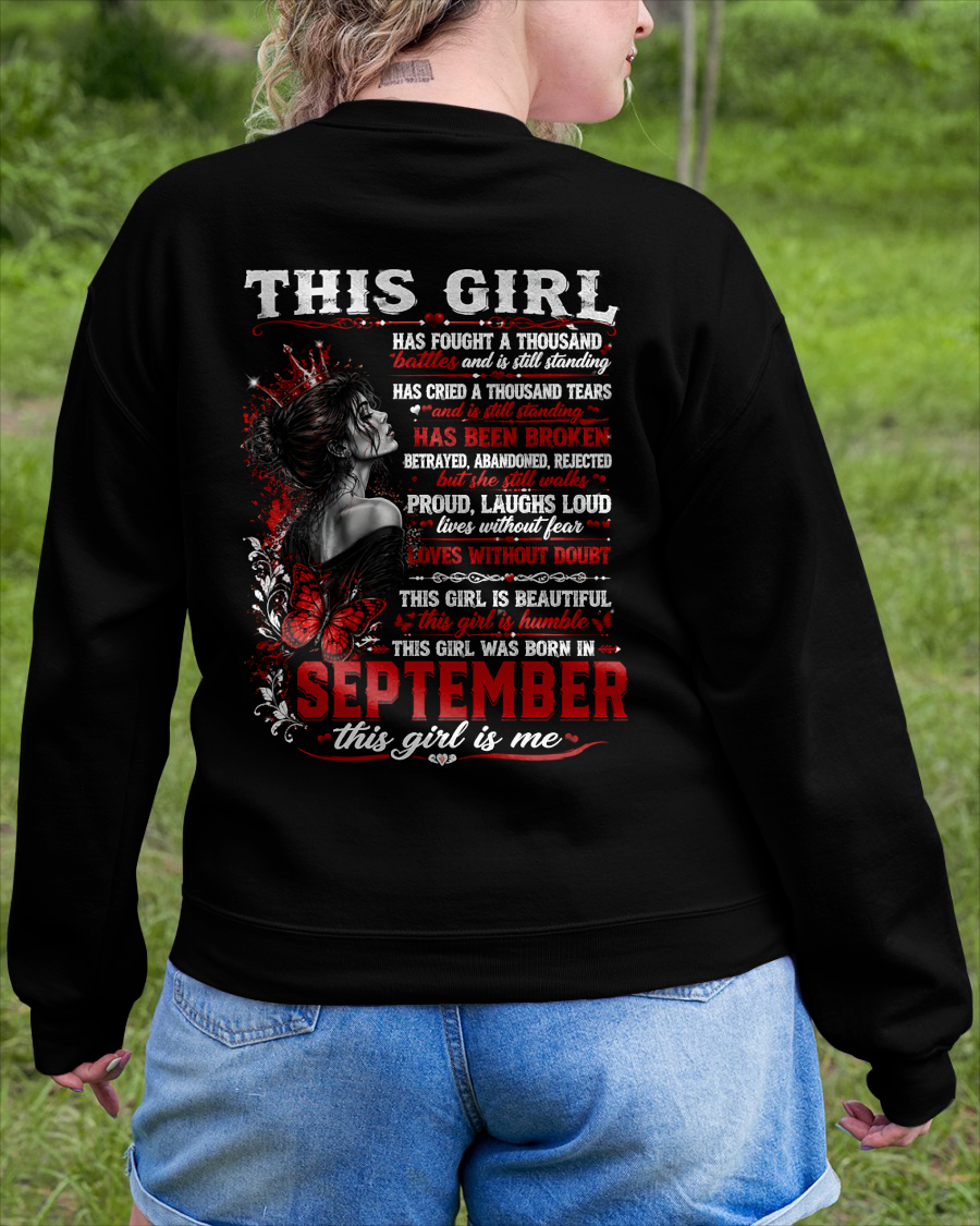 SEPTEMBER – THIS GIRL HAS FOUGHT A THOUSAND BATTLES – T-SHIRT FOR WOMEN - MTNN09 (SKU2608-64-09)