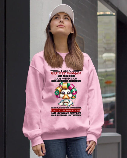 JULY - GRUMPY WOMAN - BIRTHDAY SHIRT FOR WOMEN - MTNN07 (SKU26T-01-22-07)