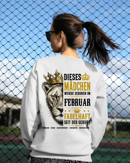 FEBRUAR– DIESES MÄDCHEN WURDE FANTASTISCH GEBOREN – LÖWENMÄDCHEN STÄRKE – T-SHIRT FÜR DAMEN - MTNN02 (SKU2605-344-02)