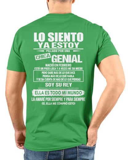 Febrero Chica genial - Regalo especial para novio - Black - T02 (SKU05-80-02)
