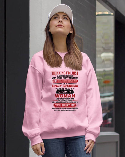 MAY - TO MY GRANDDAUGHTER - SPOILED GRANDDAUGHTER - GIFT FROM GRANDMA - HNDS05 (SKU10-117-05)