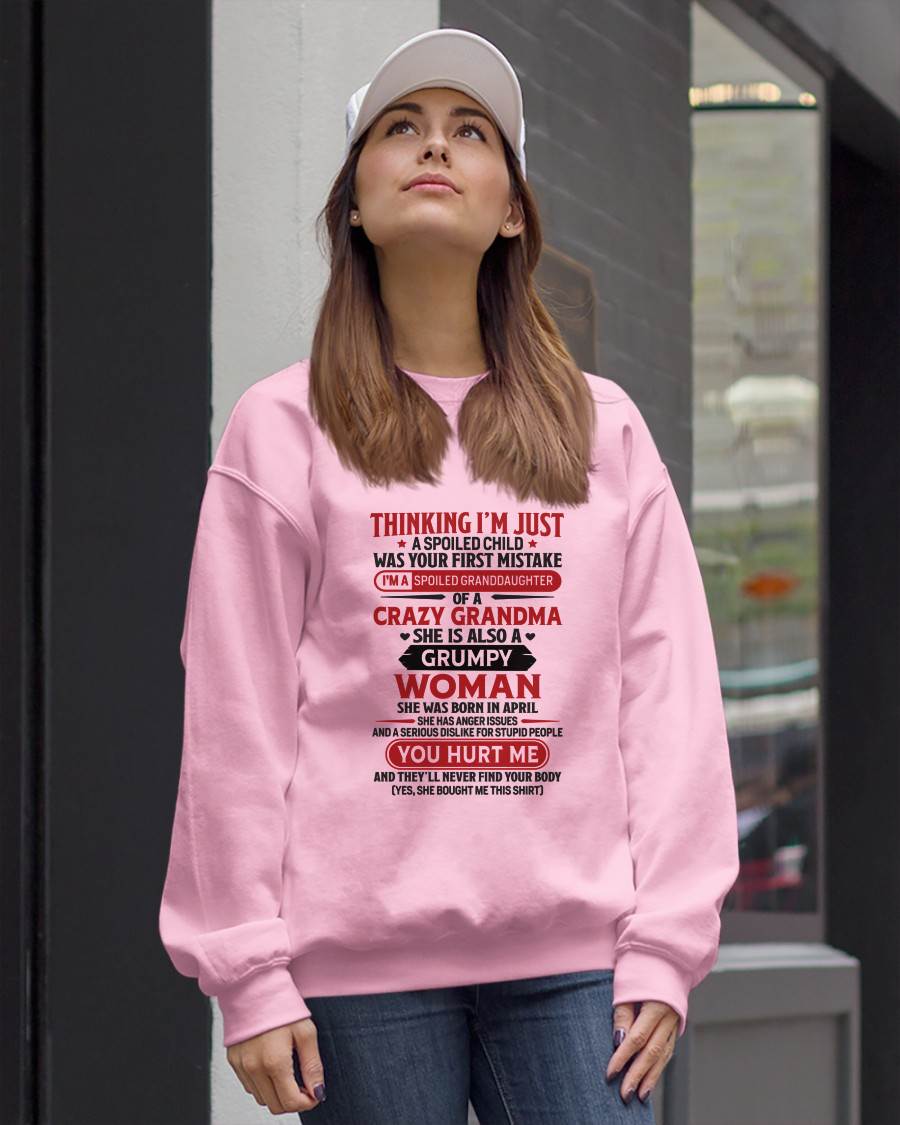 APRIL - TO MY GRANDDAUGHTER - SPOILED GRANDDAUGHTER - GIFT FROM GRANDMA - HNDS04 (SKU10-117-04)