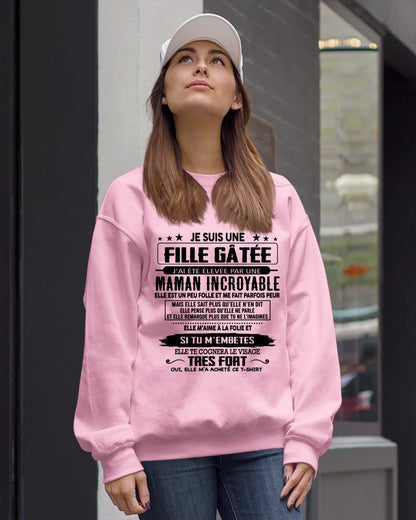 T-SHIRT JE SUIS UNE FILLE CHANCEUSE – CADEAU TOUCHANT DE MAMAN INCROYABLE - frMTNN00 (SKU26T-0190-00)
