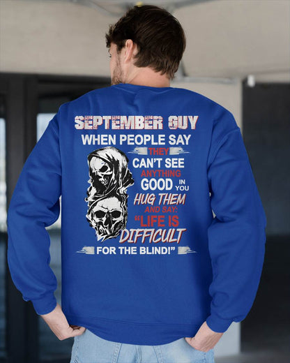 SEPTEMBER -  HUG THEM AND SAY... - BIRTHDAY T-SHIRT FOR MEN - MTNN09 (SKU12-253-09)