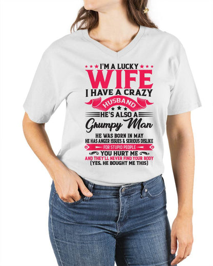 MAY - TO MY WIFE - I'M A LUCKY WIFE - GIFT FROM HUSBAND - HNDS05 (SKU10-136-05)