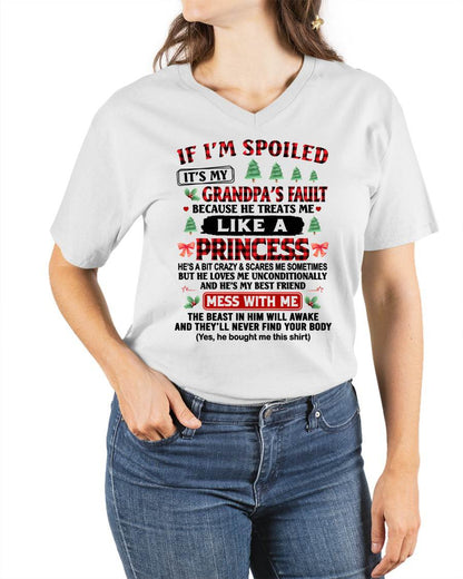 SPOILED GRANDDAUGHTER - PERFECT CHRISTMAS GIFT FOR GRANDDAUGHTER - GIFT FROM GRANDPA - mtnn00 (SKU10-180-00)