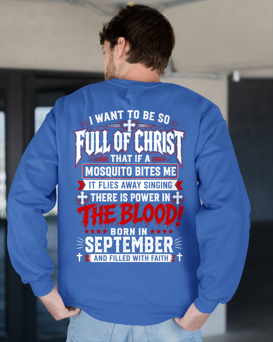 SEPTEMBER - FULL OF CHRIST AND FILLED WITH FAITH – CHRISTIAN T-SHIRT FOR MEN- MTNN09 (SKU2606-123-09)