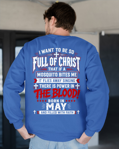 MAY - FULL OF CHRIST AND FILLED WITH FAITH – CHRISTIAN T-SHIRT FOR MEN- MTNN05 (SKU2606-123-05)