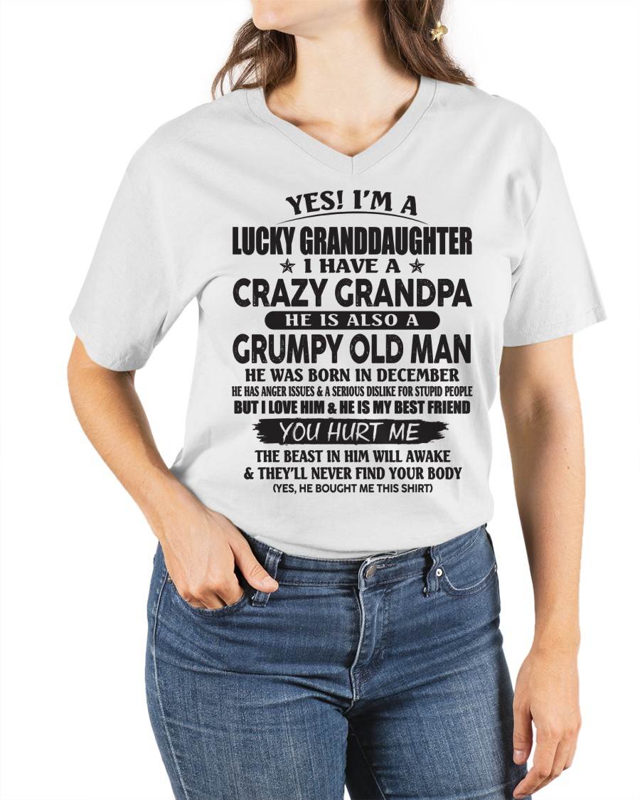 DECEMBER - LUCKY GRANDDAUGHTER OF CRAZY GRANDPA - PERFECT GIFT FOR YOUR GRANDDAUGHTER FROM GRANDPA - MTNN12 (SKU10-150-12)