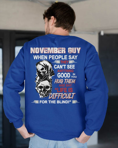NOVEMBER -  HUG THEM AND SAY... - BIRTHDAY T-SHIRT FOR MEN - MTNN11 (SKU12-253-11)