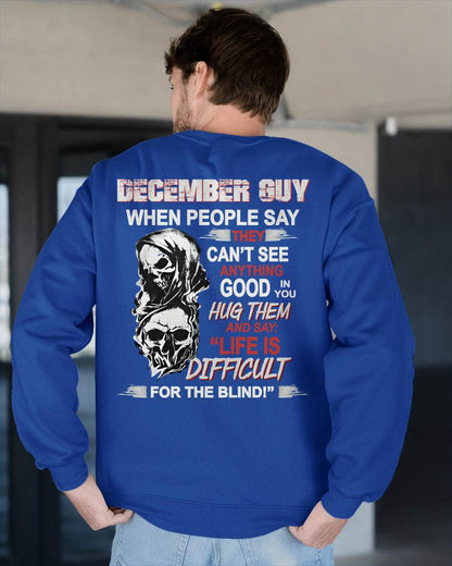 DECEMBER -  HUG THEM AND SAY... - BIRTHDAY T-SHIRT FOR MEN - MTNN12 (SKU12-253-12)