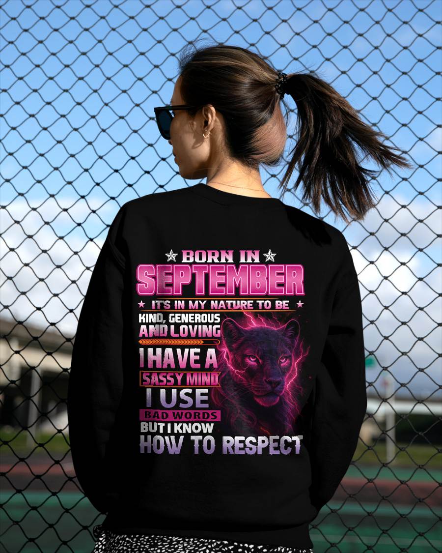 September - Fierce Panther Graphic Tee - Birthday Gift For Women - MTNN09 (SKU09-24-09)