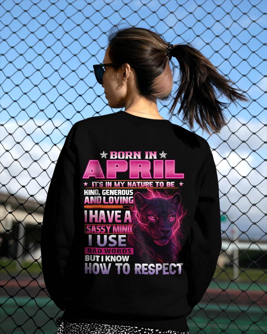 April - Fierce Panther Graphic Tee - Birthday Gift For Women - MTNN04 (SKU09-24-04)