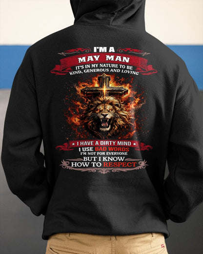 MAY - KIND AND LOVING ARE MY NATURE - PREMIUM DTG PRINT BIRTHDAY T-SHIRT FOR MEN - MTNN05 (SKU26T-01-31-05)