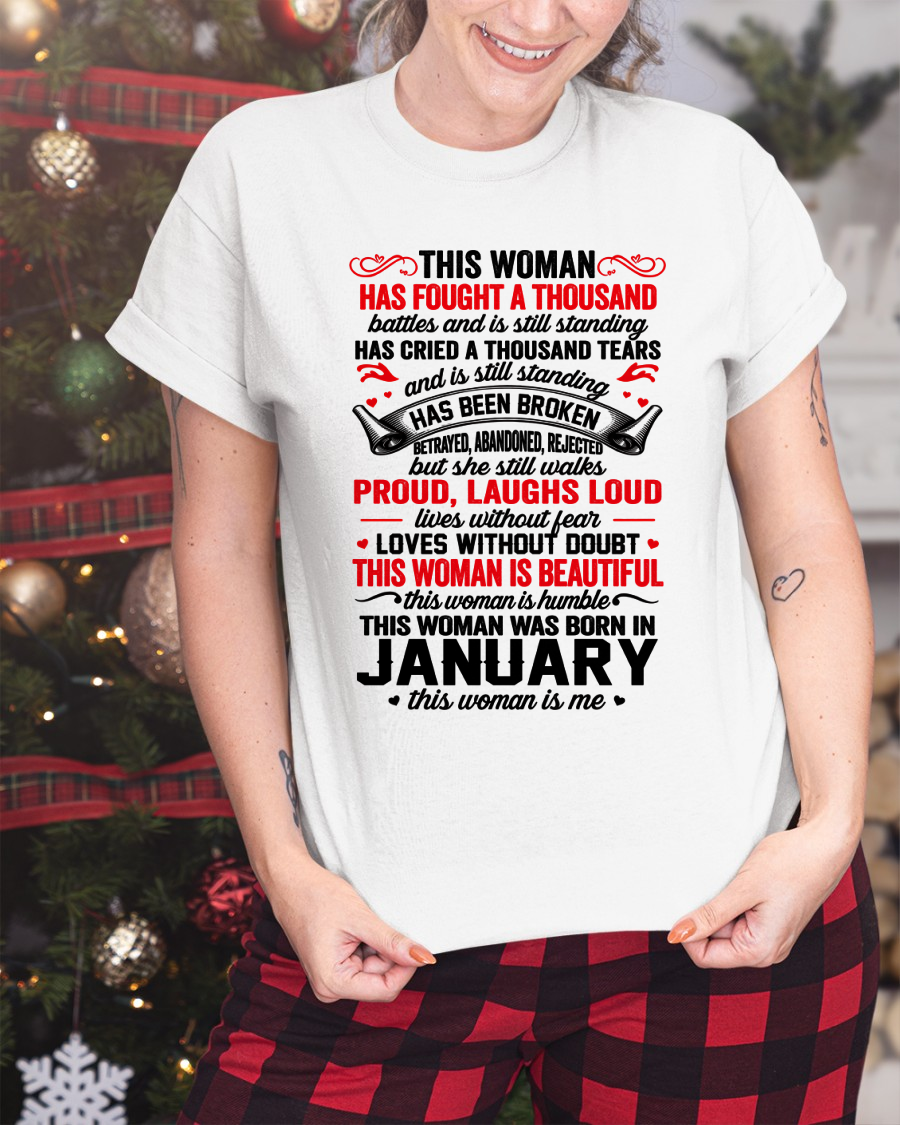 JANUARY WOMEN – BEAUTIFUL, STRONG & UNBREAKABLE – T-SHIRT FOR WOMEN – MTNN01 (SKU2609-253-01)