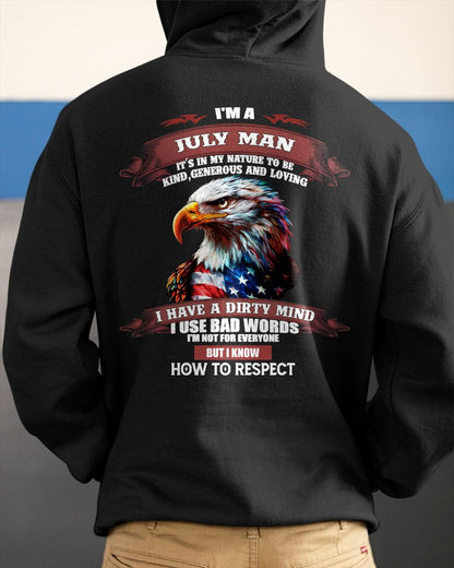 JULY - KNOW HOW TO RESPECT - BIRTHDAY T-SHIRT FOR MEN - MTNN07 (SKU12-311-07)