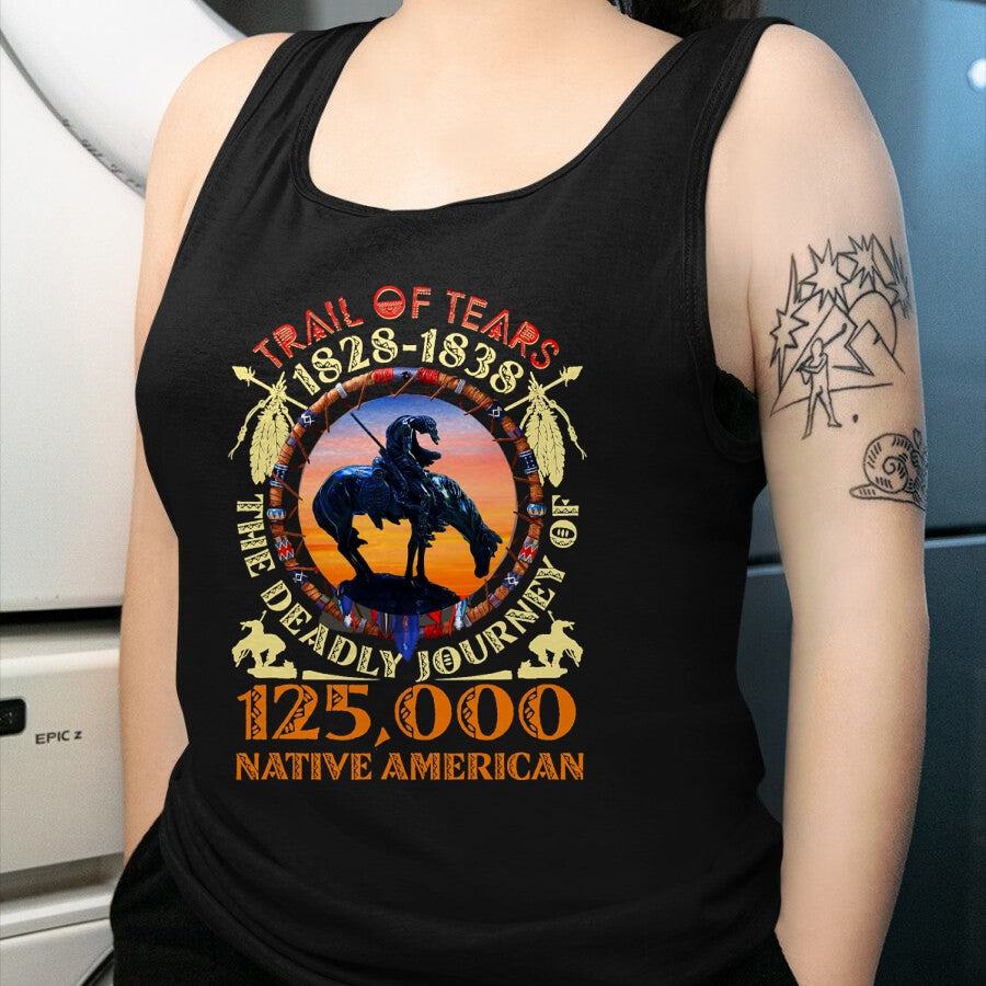 Native American T-Shirts, Vintage Native American Unisex T-Shirt/Hoodie/Sweatshirt HLT00 - Native American Trail Of Tears The Deadly Journey 125000 T-Shirt (1)