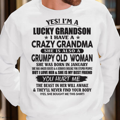 JANUARY - LUCKY GRANDSON OF CRAZY GRANDMA -  FROM GRANDMA - HNDS01 (SKU10-173-01)