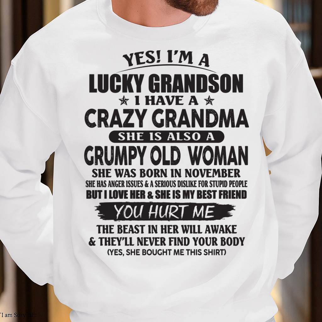 NOVEMBER - LUCKY GRANDSON OF CRAZY GRANDMA -  FROM GRANDMA - HNDS11 (SKU10-173-11)