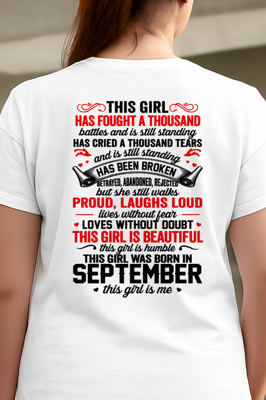 SEPTEMBER – BEAUTIFUL, STRONG & UNBREAKABLE – T-SHIRT FOR WOMEN – MTNN09 (SKU2609-116-09)