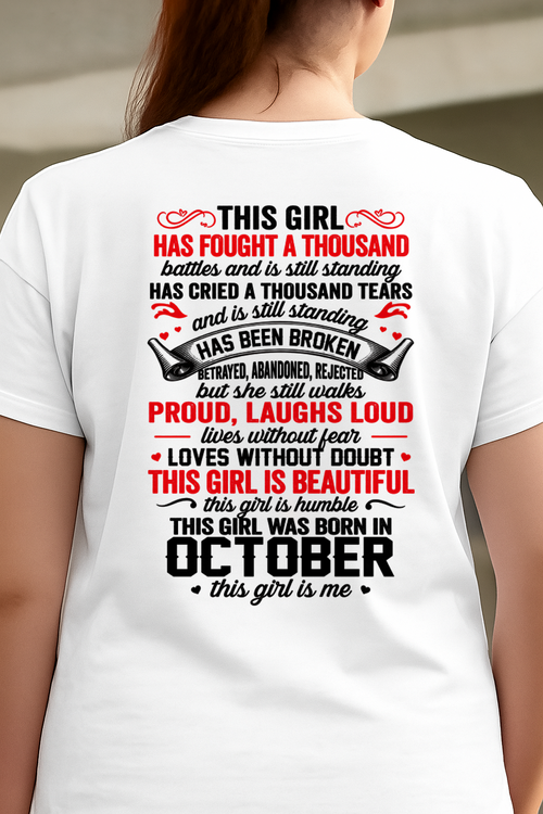 OCTOBER – BEAUTIFUL, STRONG & UNBREAKABLE – T-SHIRT FOR WOMEN – MTNN10 (SKU2609-116-10)