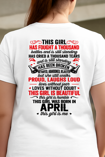 APRIL – BEAUTIFUL, STRONG & UNBREAKABLE – T-SHIRT FOR WOMEN – MTNN04 (SKU2609-116-04)