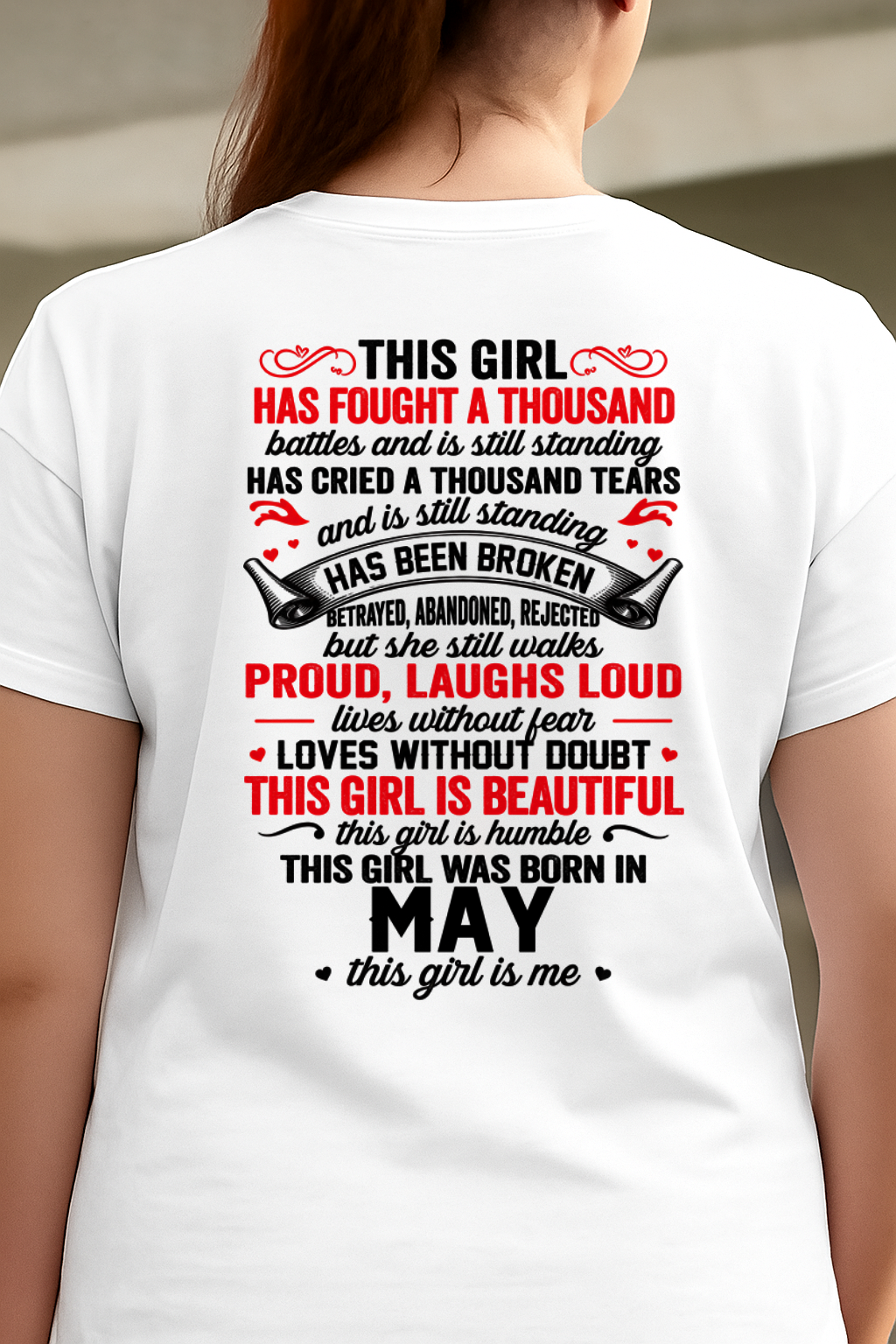 MAY – BEAUTIFUL, STRONG & UNBREAKABLE – T-SHIRT FOR WOMEN – MTNN05 (SKU2609-116-05)