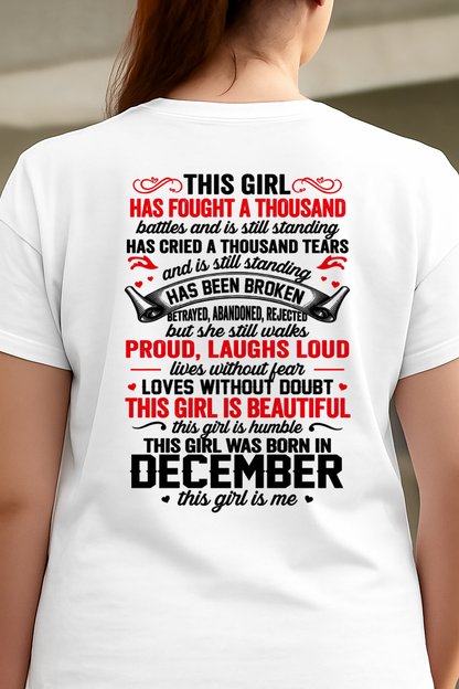 DECEMBER – BEAUTIFUL, STRONG & UNBREAKABLE – T-SHIRT FOR WOMEN – MTNN12 (SKU2609-116-12)