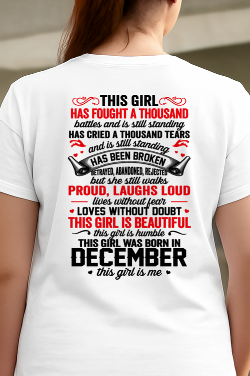 DECEMBER – BEAUTIFUL, STRONG & UNBREAKABLE – T-SHIRT FOR WOMEN – MTNN12 (SKU2609-116-12)